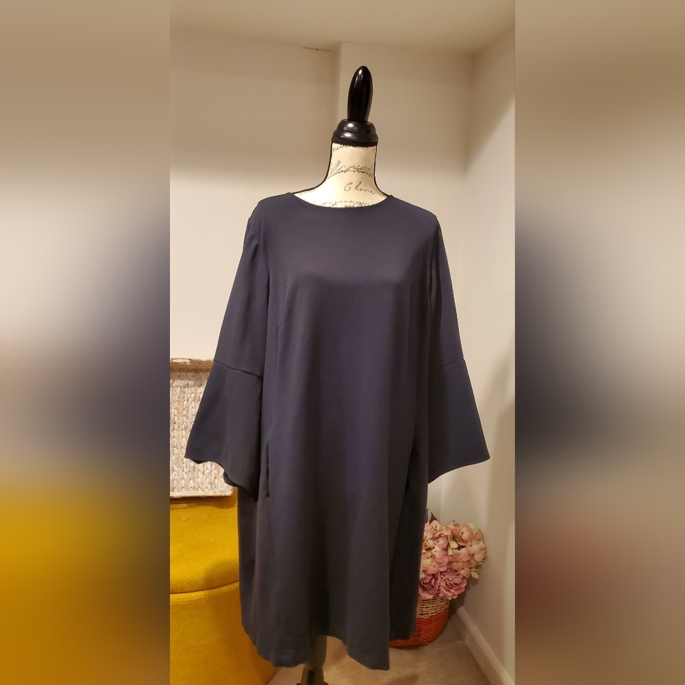 Lafayette 148 Elegant Navy Blue Dress Size 2X